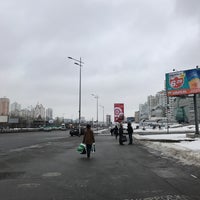 Photo taken at Зупинка «Станція метро «Осокорки» by Nastya K. on 1/21/2017