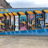 Photo taken at Greetings from Chicago (2015) mural by Victor Ving and Lisa Beggs by Elisha L. on 9/25/2019