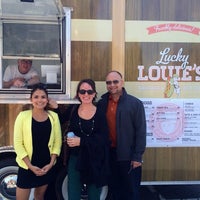 Photo taken at Lucky Louie&#39;s Sausage &amp; Hot Dogs by Jody on 4/18/2014