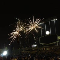 Photo taken at Dodger Outfield by Kelly on 5/11/2013