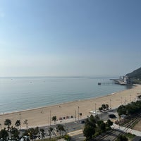 Photo taken at Songjeong Beach by Sean P. on 4/6/2024