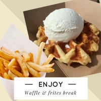 Photo taken at Bruges Waffles &amp;amp; Frites by Yext Y. on 9/18/2018