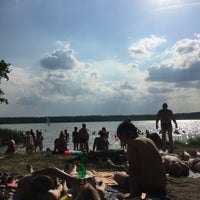 Photo taken at Пляж на озере Бисерово by Elena G. on 6/22/2019