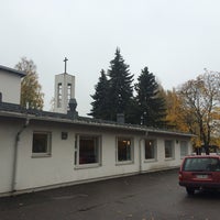 Photo taken at Vartiokylän kirkko by Salla T. on 10/10/2014