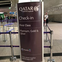 Photo taken at Qatar Airways Check-in by Léon on 4/23/2018