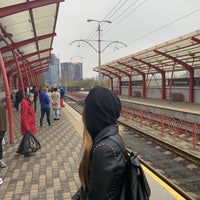 Photo taken at Станція швидкісного трамваю «Політехнічна» by Serhii D. on 4/12/2019
