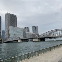 Photo taken at Kachidoki Bridge by K.E. W. on 12/16/2018
