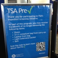 Photo taken at TSA Pre Checkpoint by Riceman on 10/16/2012
