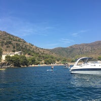 Photo taken at Cala Montjoi by Peggy C. on 8/29/2019