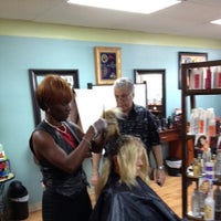 Photo taken at Hair Is My Business Unisex Salon by Elaine B. on 8/12/2014