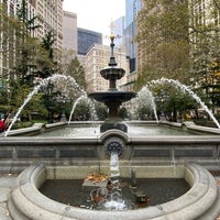 Photo taken at City Hall Park Fountain by Vladimir M. on 11/5/2019