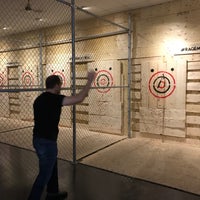 Photo taken at Rage: Axe Throwing Montreal by Tal A. on 10/8/2016