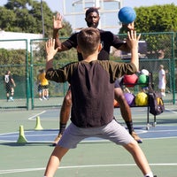 Photo taken at West Hollywood Park Basketball Courts by Keith D. on 10/12/2020