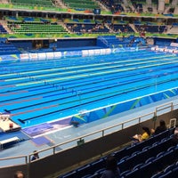 Photo taken at Olympic Aquatics Stadium by Matheus Q. on 9/16/2016