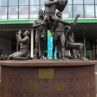 Photo taken at Rugby League Legends Statue by A. N. on 10/30/2022