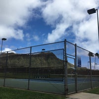 Photo taken at Kapiolani Park Tennis Courts by Sherry T. on 3/23/2020