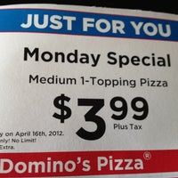 Photo taken at Domino&amp;#39;s Pizza by Al Y. on 4/16/2012