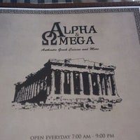 Foto diambil di Alpha&amp;amp; Omega Greek Restaurant oleh Khent K. A. pada 9/7/2011