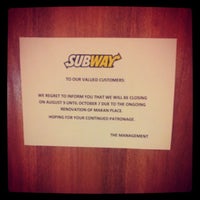 Photo taken at Subway by Cuthbert C. on 8/14/2012