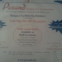 Photo taken at Pasand Indian Cuisine by Jenny M. on 1/15/2012