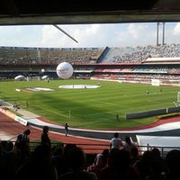 Photo taken at Estadio Morumbi Camarote Placar by Diego M. on 5/6/2012
