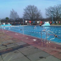 Photo taken at Hampton Outdoor Pool by Giles S. on 3/1/2012