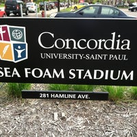 Photo taken at Sea Foam Stadium - Concordia University by Dylan E. on 4/30/2012
