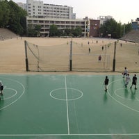 Photo taken at 홍익대학교 농구장 by Elena M. on 6/16/2012