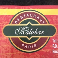 Photo taken at Malabar Paris Restaurant by Prash S. on 7/19/2012