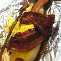 Photo taken at Pink&amp;#39;s Hot Dogs by Helen Y. on 6/6/2012