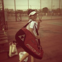 Photo taken at Tennis court@Kmitl by chanok N. on 3/4/2012