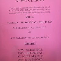 Photo taken at APWU Union Hall by Robbie R. on 9/4/2012