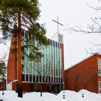 Photo taken at Pitäjänmäen kirkko by Uskotoivorakkaus on 4/11/2012