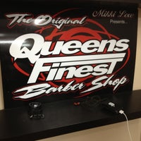 Photo taken at Queens Finest Barbershop by Matt C. on 8/21/2012