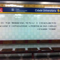 Photo taken at Metro Cidade Universitária [AM] by 🍺🍻nuno m. on 9/1/2012