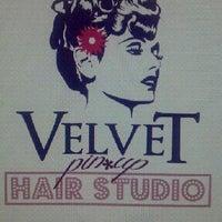 Photo taken at Velvet Pin Up Hair Studio by Raquel M. on 9/9/2011