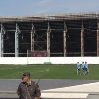 Photo taken at Стадион «Металлург» (второе поле) by Olesya V. on 5/12/2012