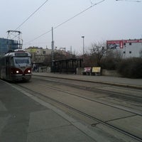 Photo taken at Strašnická (tram) by Michaela B. on 1/28/2012