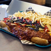 Photo taken at Parker&amp;#39;s Hot Dogs of Santa Cruz by Travel Channel on 11/7/2011