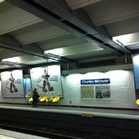 Photo taken at Métro Charles Michels [10] by Guy D. on 8/31/2011
