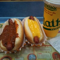Photo taken at Nathan&amp;#39;s Famous by makoto h. on 3/1/2012