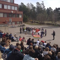 Photo taken at Lauttasaaren yhteiskoulu (LYK) by Gabriela L. on 4/30/2012