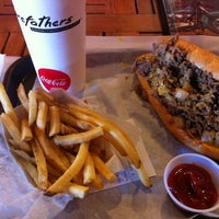Photo taken at ForeFathers Gourmet Cheesesteaks &amp;amp; Fries by Brett on 6/4/2011