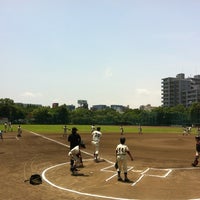 Photo taken at しながわ区民公園少年野球場 by umegrafix on 6/30/2012