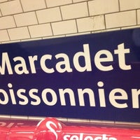 Photo taken at Métro Marcadet Poissonniers [4,12] by Florian P. on 5/3/2012