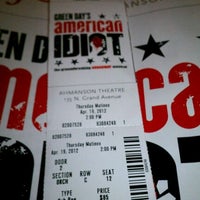 Photo taken at Green Day&amp;#39;s American Idiot @ the Ahmanson Theatre by Cameron W. on 4/19/2012