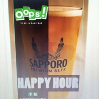 Photo taken at Oops! Sushi &amp; Sake Bar by Kate C. on 4/22/2012