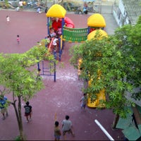 Photo taken at สนามเด็กเล่นแฟลตบางชัน by Arunsri p. on 4/20/2012