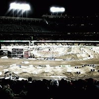 Photo taken at Supercross At Dodgers Rd 3 by Lauren T. on 1/22/2012