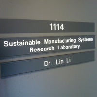 Photo taken at Sustainable Manufacturing Systems Research Laboratory by Haoxiang Y. on 3/10/2011